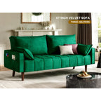 Modern Velvet 3-Seater Sofa