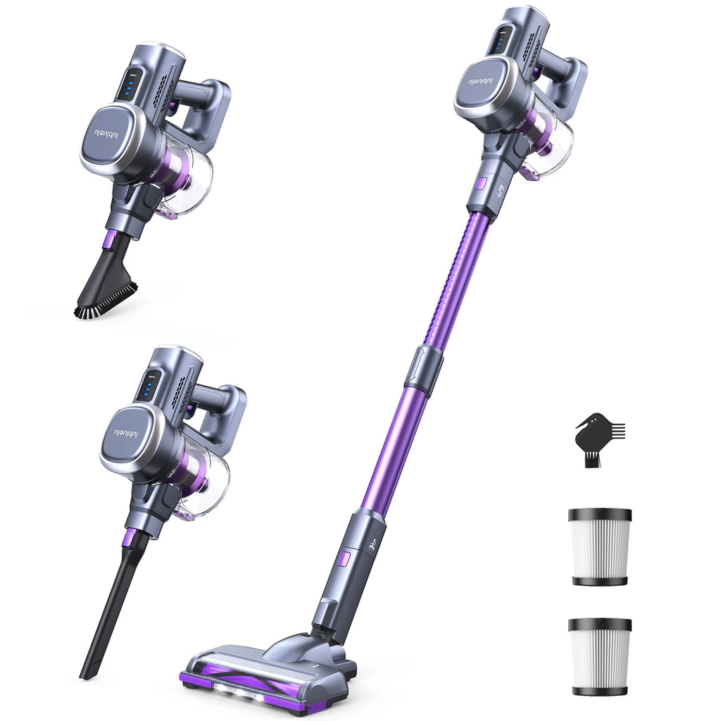 Free-Standing Vacuum Cleaner 25KPa, Lubluelu 202 Powerful Lightweight Cordless 6 In 1 Stick Vacuum Cleaner For Carpet Floor Pet