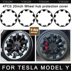 YIKUN For Tesla Model Y 20 Inch Rim Wheel Hub Protection Patch Protectors ABS Wheel Guard Covers Hubcap Accessories 2018-2024