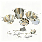 Mini Stainless Steel Kitchen Toy, Small Toy House Cooking Utensil Set, Children's Puzzle Kitchen Experience Toy