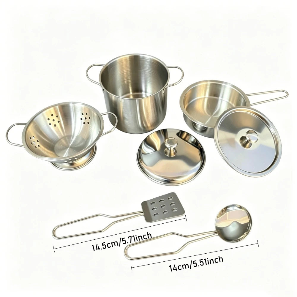 Mini Stainless Steel Kitchen Toy, Small Toy House Cooking Utensil Set, Children's Puzzle Kitchen Experience Toy