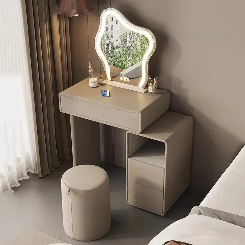 Postmodern Gray Vanity Table Storage Aesthetic Cabinet Drawers Dresser Organizer Salon Beauty Salon Penteadeira Hotel Furniture