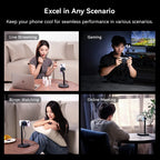 Ulanzi SK-10 3 in 1 Magnetic Cell Phone Stand with Cooling Fan and Wireless Charger for iPhone Height Adjustable Phone Desk Hold