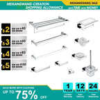 Chrome Polished WC Accessories Toilet Paper Holder Wall Hook Towel Bar Robe Hanger Rack Stainless Steel Bathroom Hardware Set