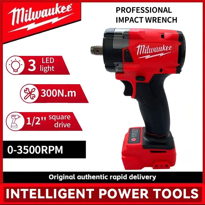 Milwaukee Brushless Cordless 1/2 Electric Wrench Car Truck Repair Screwdriver Impact Drill Rechargable For 18V Battery Tools