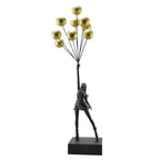 Art Balloon Girl Statues Banksy Flying Balloon Girl Sculpture Resin Craft Home Decoration Christmas Gift  living room decoration