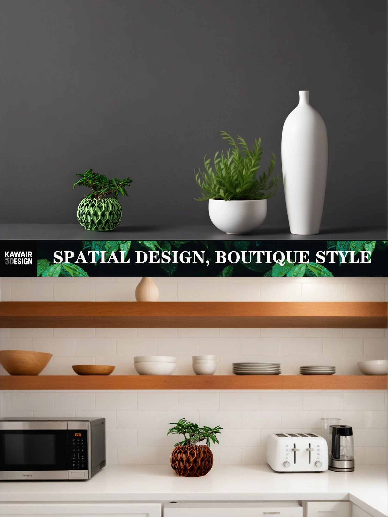 Modern Minimalist 3D Printed Plant Pot – Biodegradable Flower Planter for Home Decor, Eco-Friendly Sustainable Gift (Invader)