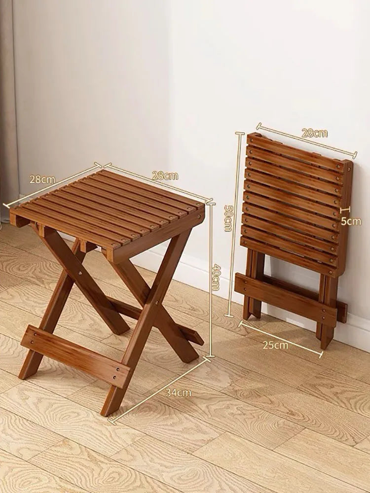Multifunctional Folding Portable Bamboo Stool Children's Low Stools Modern Minimalism Durable Sturdy Living Room Furnitu