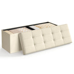 SONGMICS MAZIE Collection - 43 Inches Folding Storage Ottoman Bench, Ottoman Foot Rest, End of Bed Bench, Storage Chest