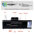 New Stainless Steel Grill BBQ Grill Camping Bbq Outdoor Kitchen Modern Black Finish Cabinets Island Customize
