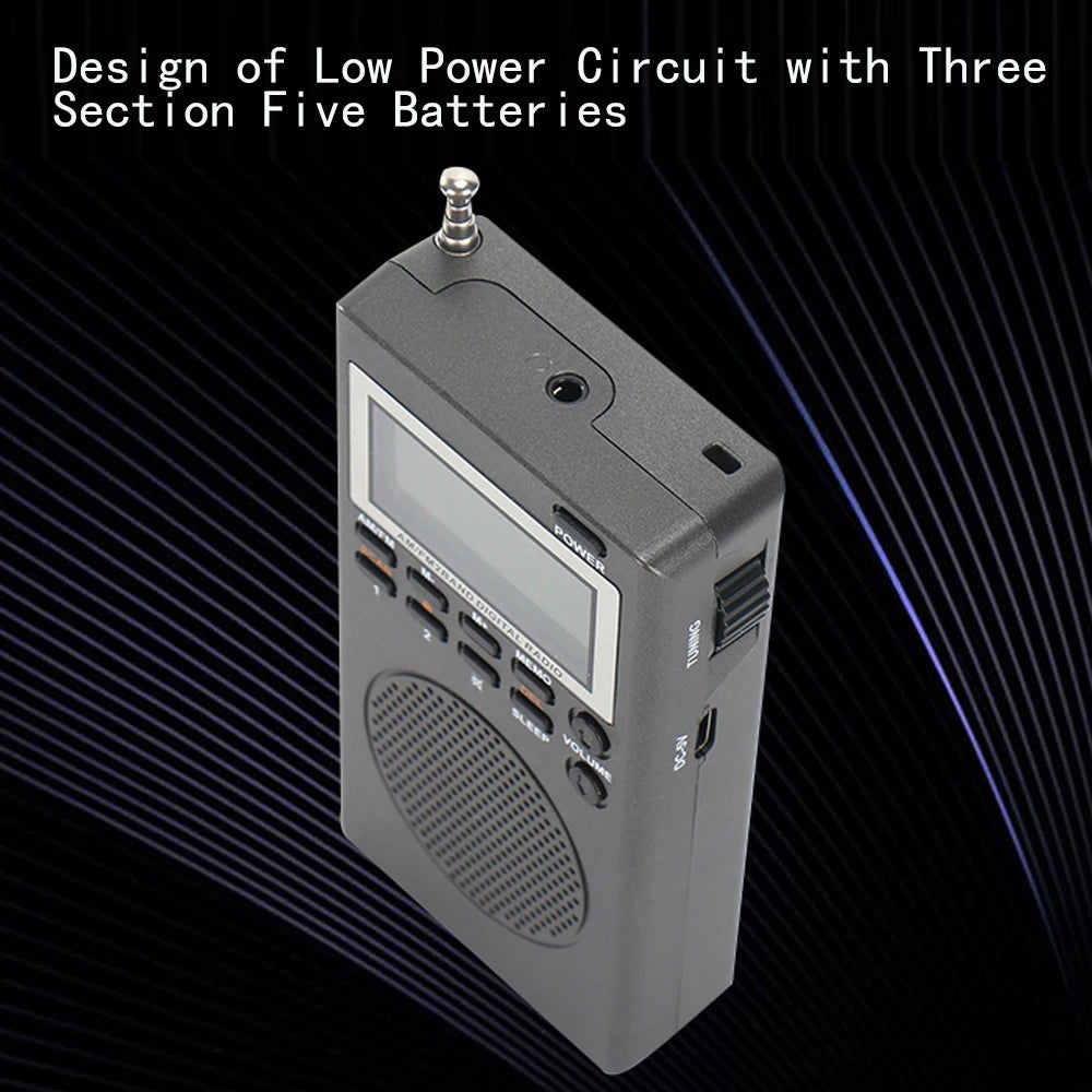Portable Mini Radio FM/AM Digital Tuning Radio Receiver Music Player Radios Durable Small Radio