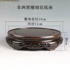 High Quality Miniature Wooden Round Base Figurines Vase Flower Pot Sorting Table Display Stand Tea Sets Pedestal Plant Shelves