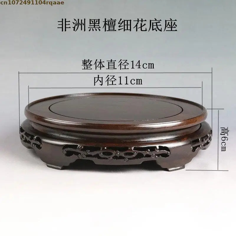 High Quality Miniature Wooden Round Base Figurines Vase Flower Pot Sorting Table Display Stand Tea Sets Pedestal Plant Shelves