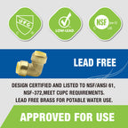 KING SMART 1/2" Push Fit * 1/2" Push Fit Fitting Elbow; 8Pcs/Case; 80506