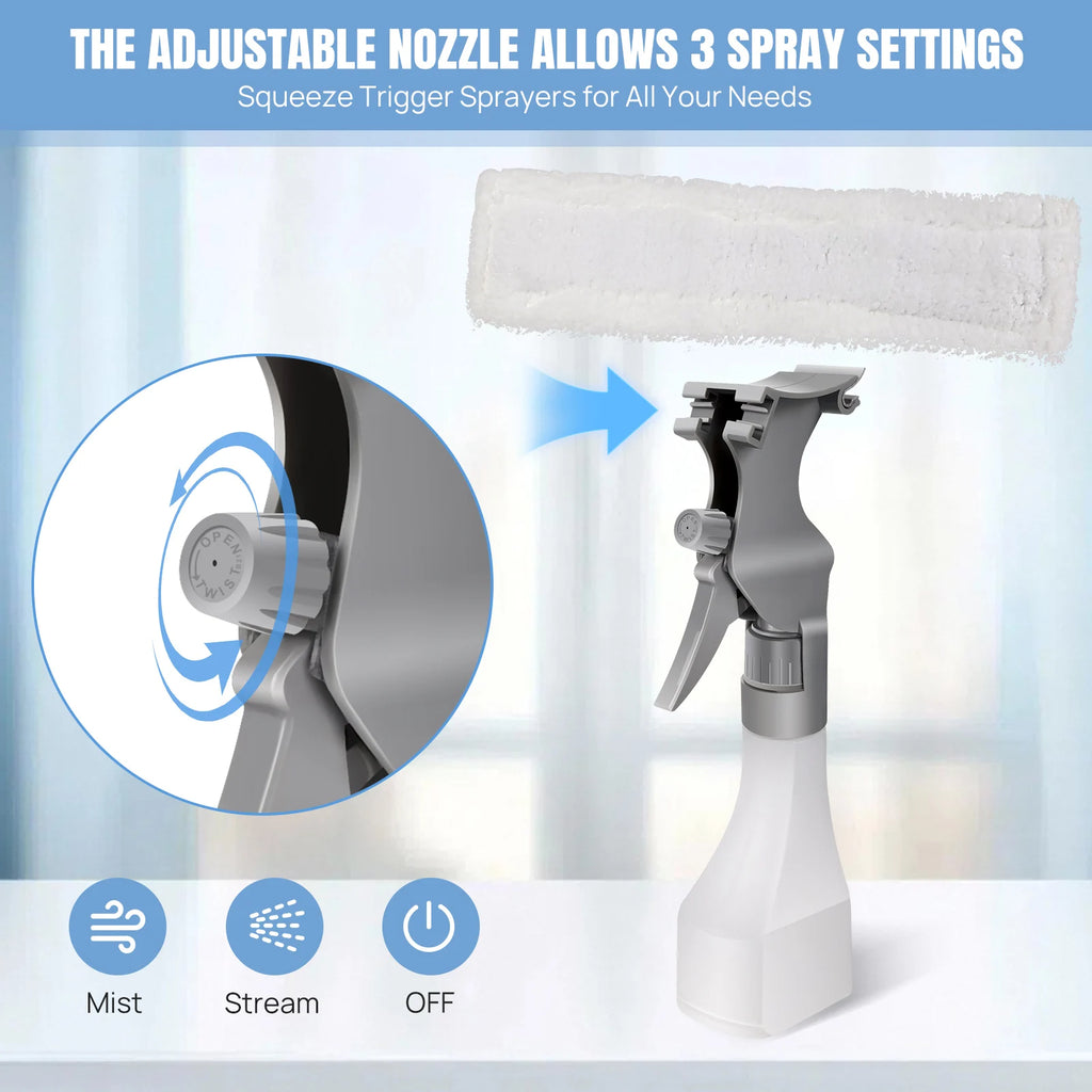 Cordless Window Vac Cleaner & Spray Bottle with Microfibre Cloth, Rechargeable Battery,for Windows, Tiles, Mirrors Cleaning