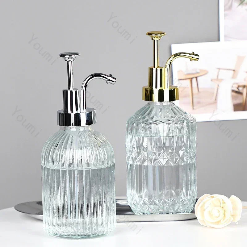 Nordic Relief Glass Shampoo Bottle Hotel Bathroom Accessories Pressing Type Soap Dispenser Home Shampoo Dispenser Bottles