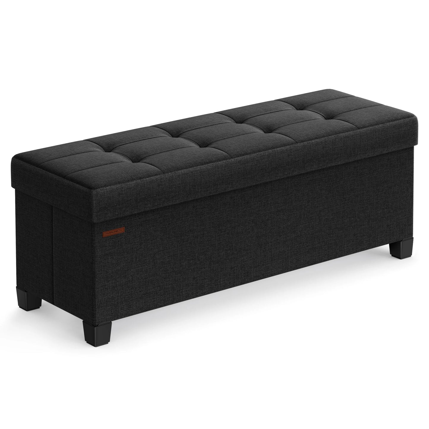 Foldable Storage Ottoman Bench with Legs, 43'' End of Bed Chest