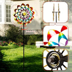 1pcs Rainbow Metal Windmill Cast Iron Garden Stake Lawn & Yard Decor Weathervone Outdoor Wind Spinner for Garden Decoration