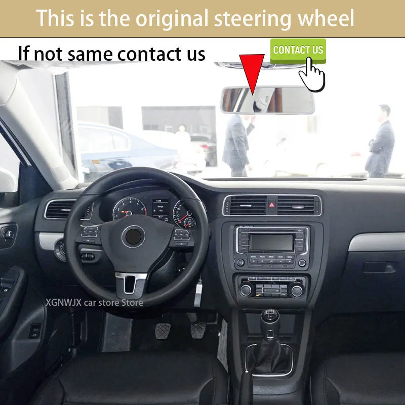 Custome Car Steering Wheel Cover For Volkswagen Golf 6 VW Jetta Sagitar 2014 Style Suede Leather Carbon Pattern Leather 2 Style