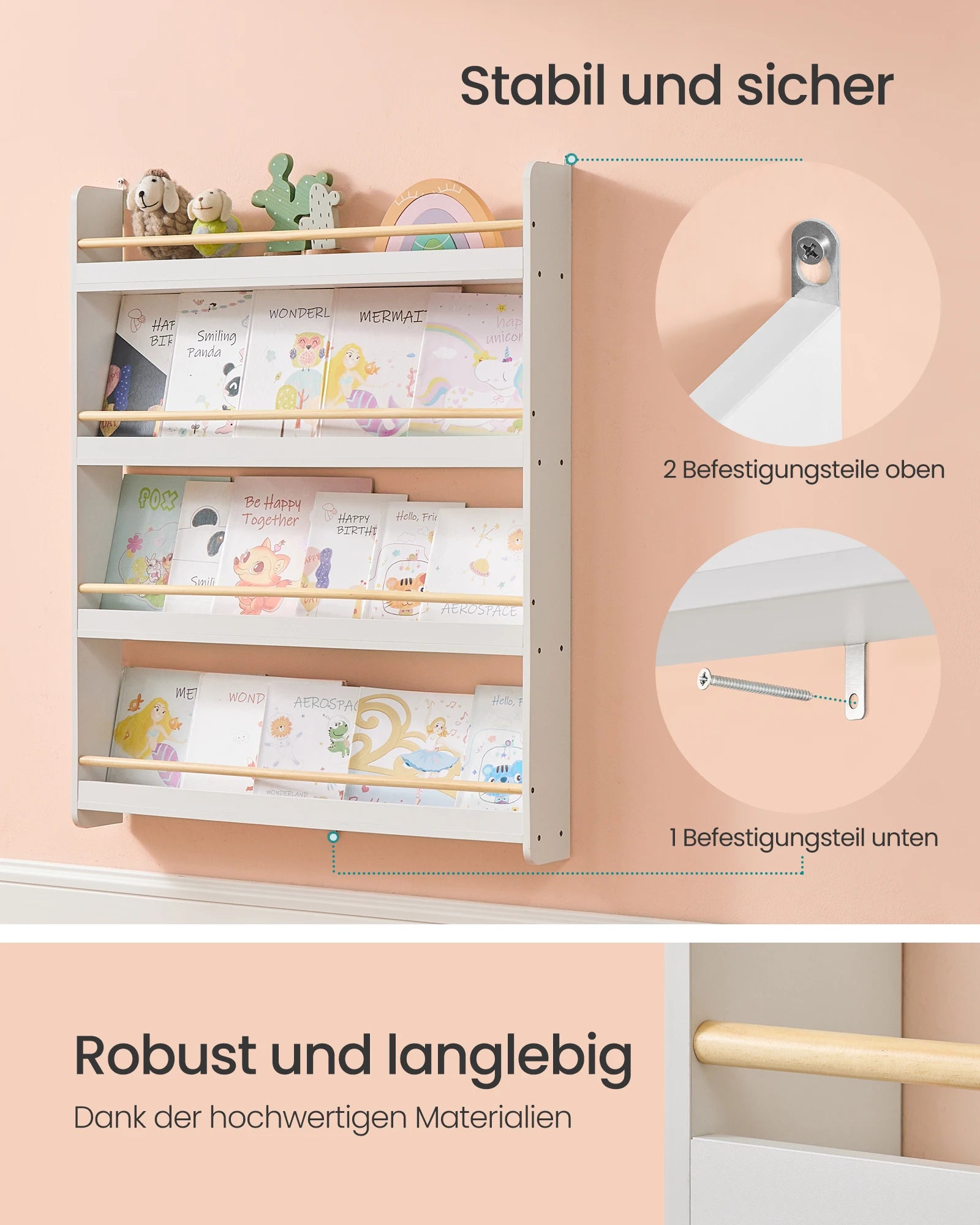 SONGMICS Children's Bookshelf 4 Level toys Shelf CHILDREN'S room Playroom