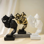 Vilead Nordic Mask Abstract Statue Resin Golden Figurines Home Decoration Accessories Office Living Room Interior Desktop Decor