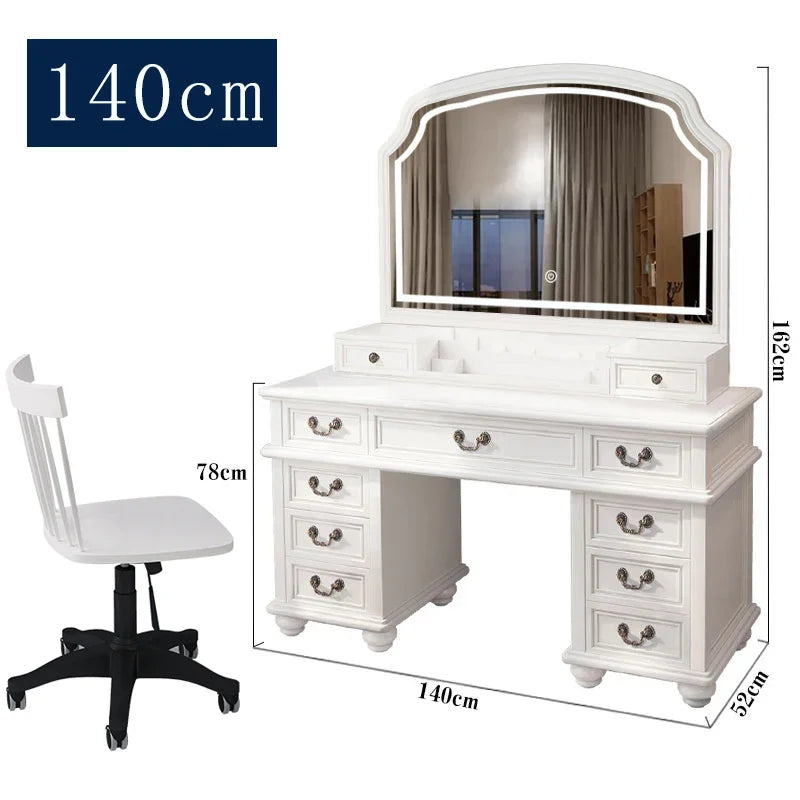 Wooden White Mirror Vanity Table Living Rooms Luxury Salon Drawers Dresser Living Room Beauty Schmink Tisch Bedroom Furniture