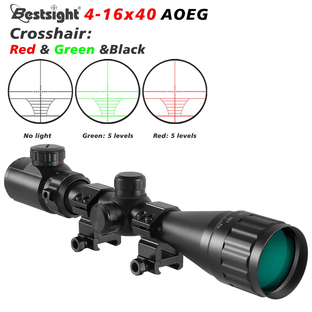 4-16x40 AOE Hunting Riflescope with Red & Green Dot Illuminated Sight