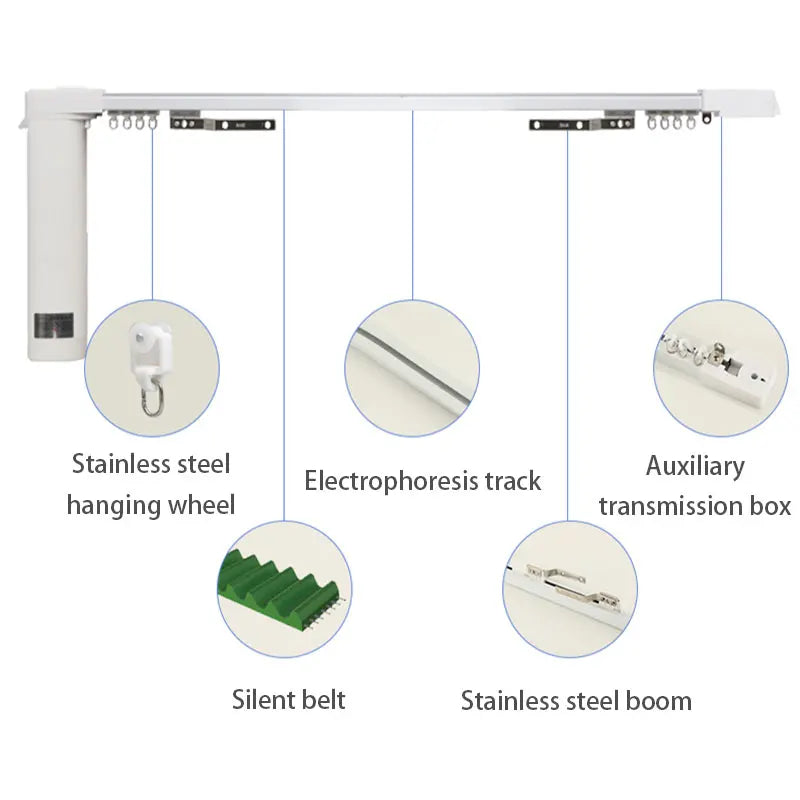 Aqara Smart Electric Curtain Track included C3 Motor Zigbee 3.0 Super Silent Private Custom Curtain Rail Set Control System