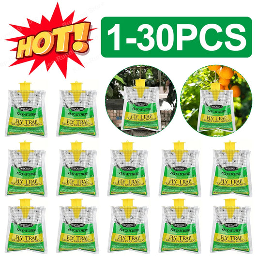 1-30Pcs Hanging Fly Trap Disposable Fly Catcher Bag Mosquito Trap Catcher Fly Wasp Insect Bug Killer Flies Trap for Outdoor