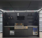 Customizable Mobile Outdoor Kitchen with BBQ Grill, Fridge & Storage for Tailgating & Outdoor Events