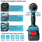 JAUHI 20+1 Torque 280N.m Brushless Electric Screwdriver Rechargeable Cordless Electric Drill Screw Driver for Makita 18v Battery