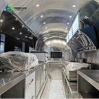 Customized Large Mobile Kitchen Fast Food Trailers with Full Kitchen Equipment Wheels 220v Fiberglass for Ice Cream Sale