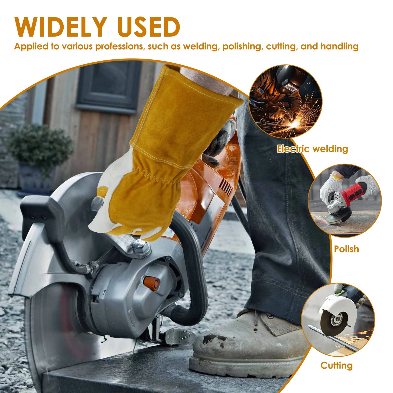 Top Grain Leather Goatskin Welding Glove Comfortable Lining Multifunctional Heat Resistant Mitt for Welding Extra Protection