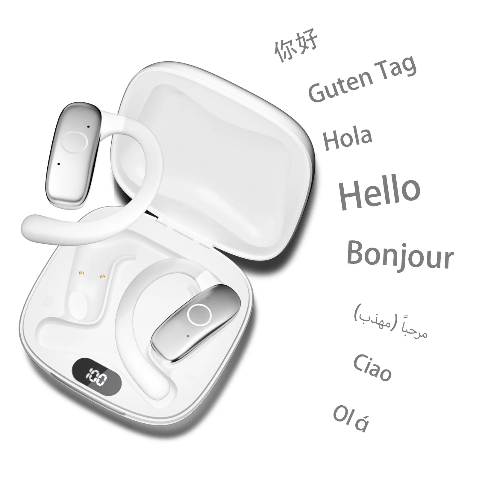 Real Time Translator Headphones AI Language Translation Earbuds 144 Languages & Accents 3 in 1 OWS Ear Buds for Business