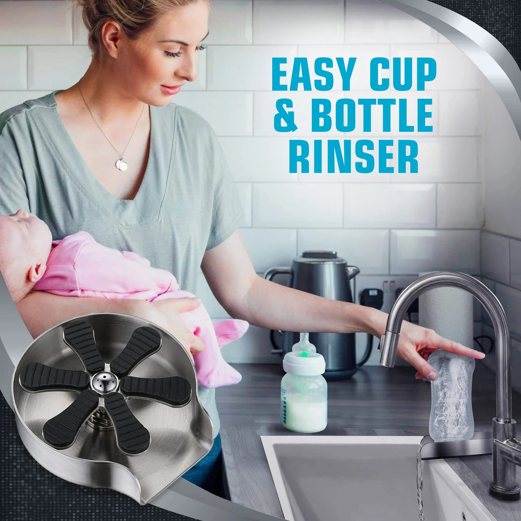 High Pressure Glass Rinser Stainless Steel Cup Rinser for Kitchen Kitchen Accessories Hydro Jet Cup Cleaner for Bar Kitchen