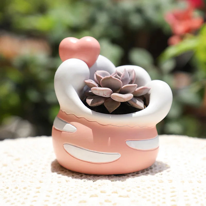 Cat's Paw Shaped Succulents Plants Pot Creative Kitten Planter for Mini Bonsai Fairy Garden Ornaments Home Tabletop Decoration