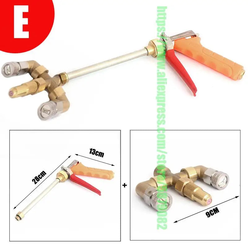 Fan Shaped High-pressure Spray Gun Large Area Combined Orchard Greenhouse Atomization Hand Pressure Sprinklers 1/4'' Adapter