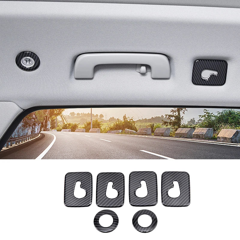 For Audi Q5 FY 2018 2019 2020 2021 Car Styling Interior Door Window Handle Panel Strips Cover Trim Carbon Fiber ABS