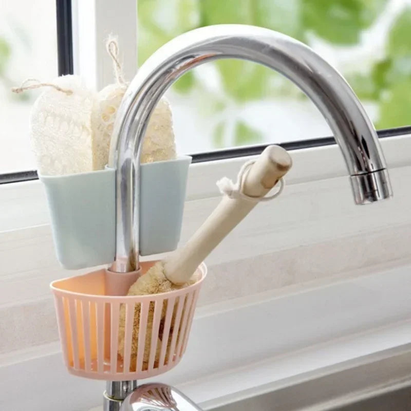 Kitchen Supplies - Plastic Drain Rack, Hanging Basket Racks, Spout Holder, Sponge Storage, Faucet Rack, Sink Shelf