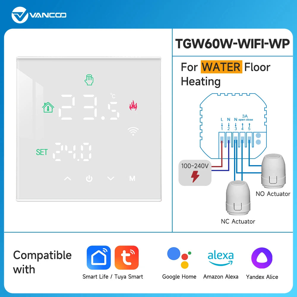 Tuya Thermostat WiFi Gas Boiler Warm Floor Heating Temperature Controller Smart Thermoregulator Work With Alice Alexa GoogleHome