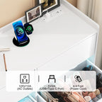 9 Drawer Dresser with Power Outlet & LED Light, Modern Chest of Drawers for Closet, 63" Drawer Organizer Cabinet for Bedroom