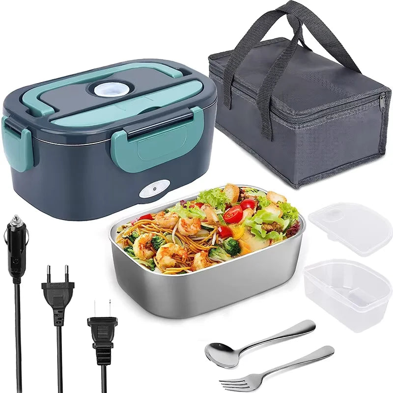 Electric Heated Lunch Box with Thermal Insulation for Office, Dorm, and Travel Meals