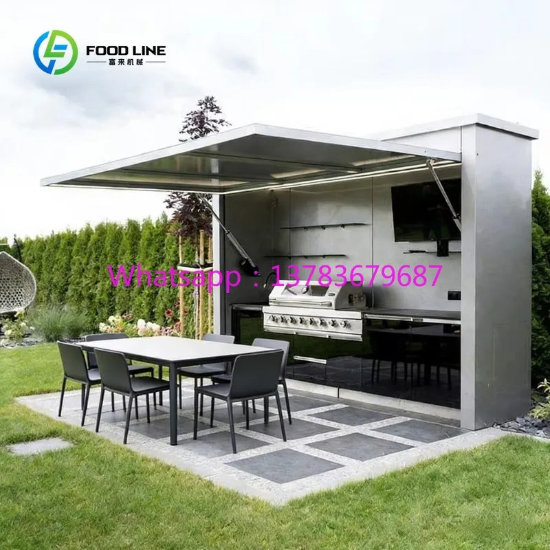Customized Waterproof Durable Smart Electric BBQ Grill Garden Courtyard Cooking Modular Outdoor Kitchen Cabinet Furniture Set