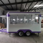Mobile Food Truck Fast Food Kiosk Shipping Container Trailer with Full Kitchen Equipment Installation for Catering Business