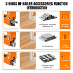 3 in 1 Manual Staple Gun Brad Nailer Heavy Duty,  Alloy Steel, Rubber Handle, 3000 Staples for Upholstery Wood, Easy to Use