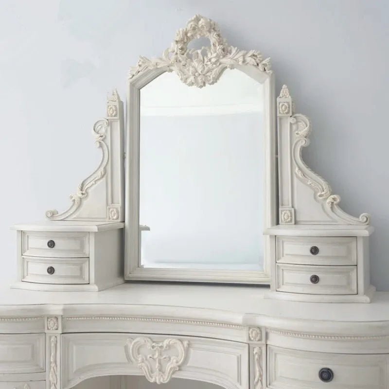 European and American French solid wood carving flower dresser, American dressing table, Mediterranean bedroom solid wood furnit