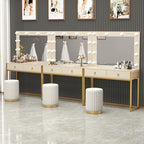 Photo studio dresser with lamp mirror integrated training school makeup table, hairdresser, beauty salon, wedding dress shop,