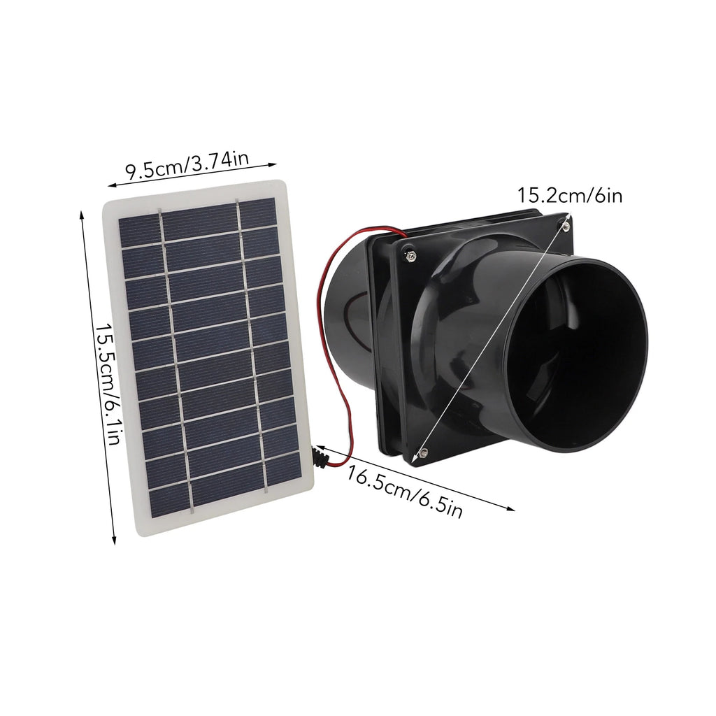10W 12V Solar Powered Exhaust Fan for Round Pipe ABS Solar Panel Venti