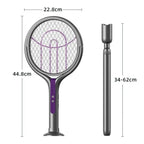 New 2-in-1 mosquito killer lamp multifunctional angle telescopic mosquito swatter USB rechargeable mosquito swatter bat swatter