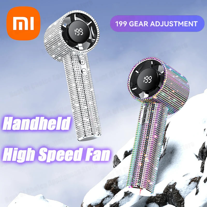 Xiaomi Diamond Portable Handheld Turbo Fan 199 Gears Rechargeable Long